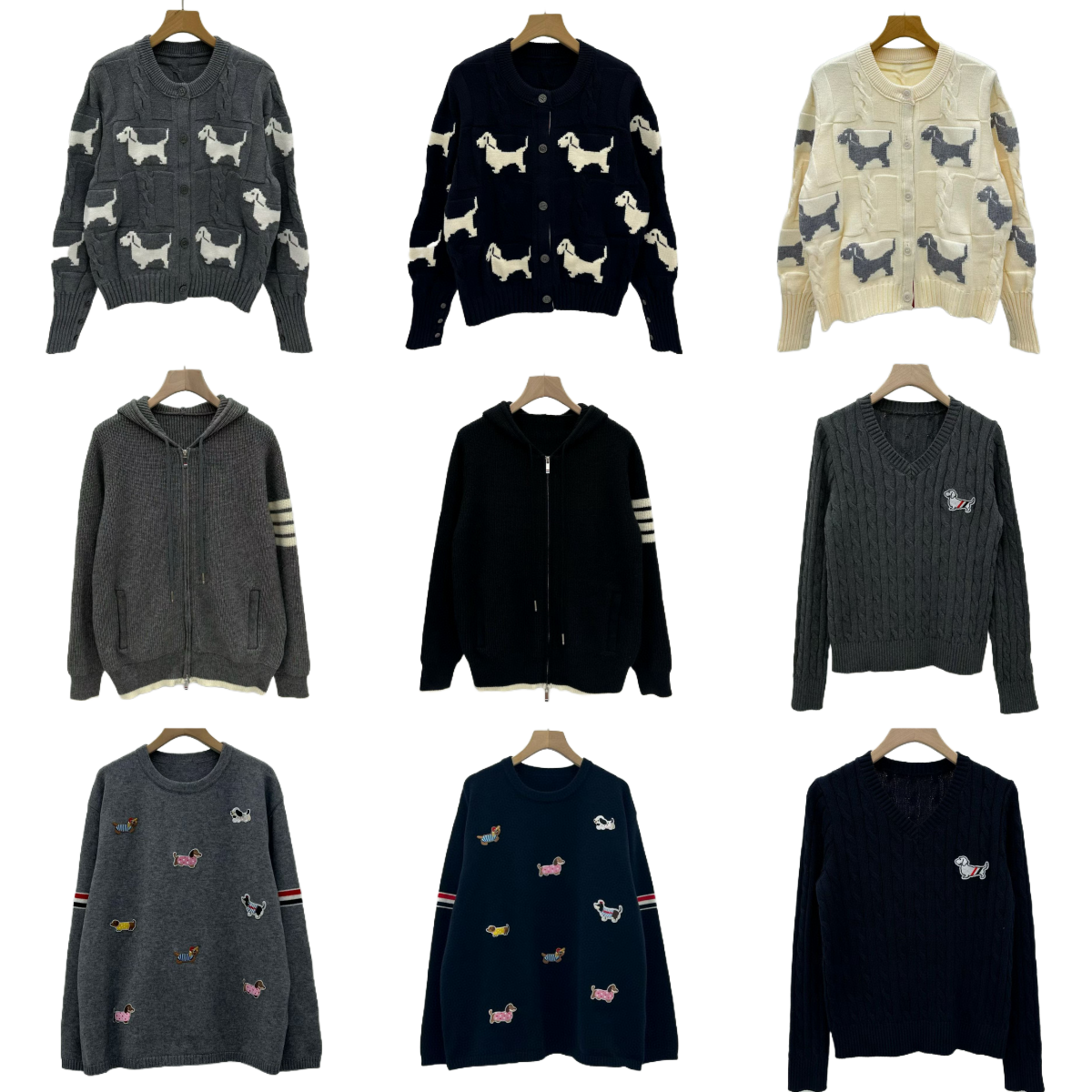 Designer brand T*B's new knitted sweater collection features a jacquard puppy and a round neckline with exquisite workmanship.