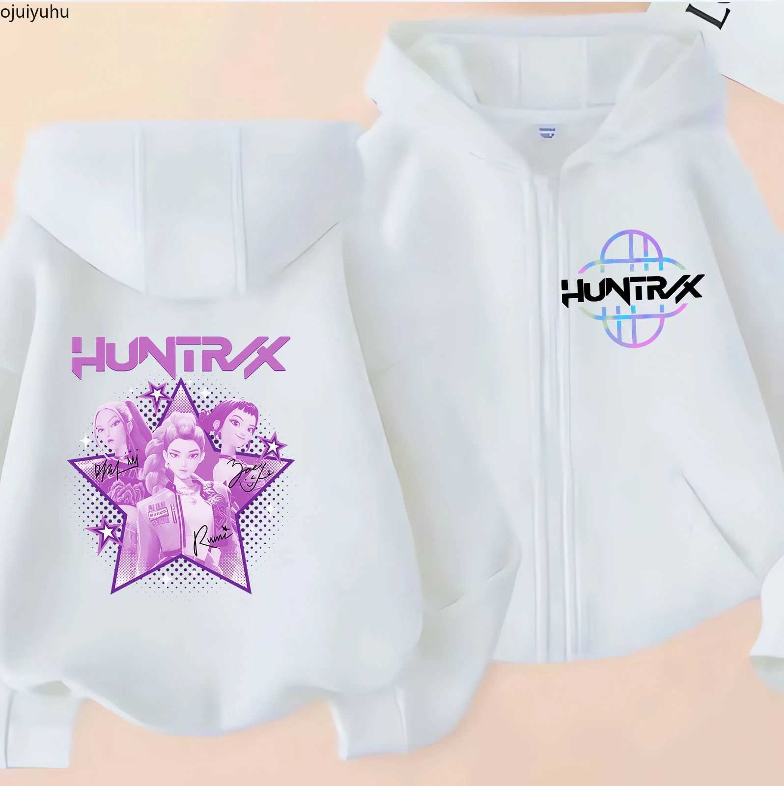 2025 Movie Zip Up Sweatshirts Kpop Demon Hunters Hoodie Children Clothes Kid Girl Boy Sweatshirt Zipper Hoody Baby Casual TopJ250930