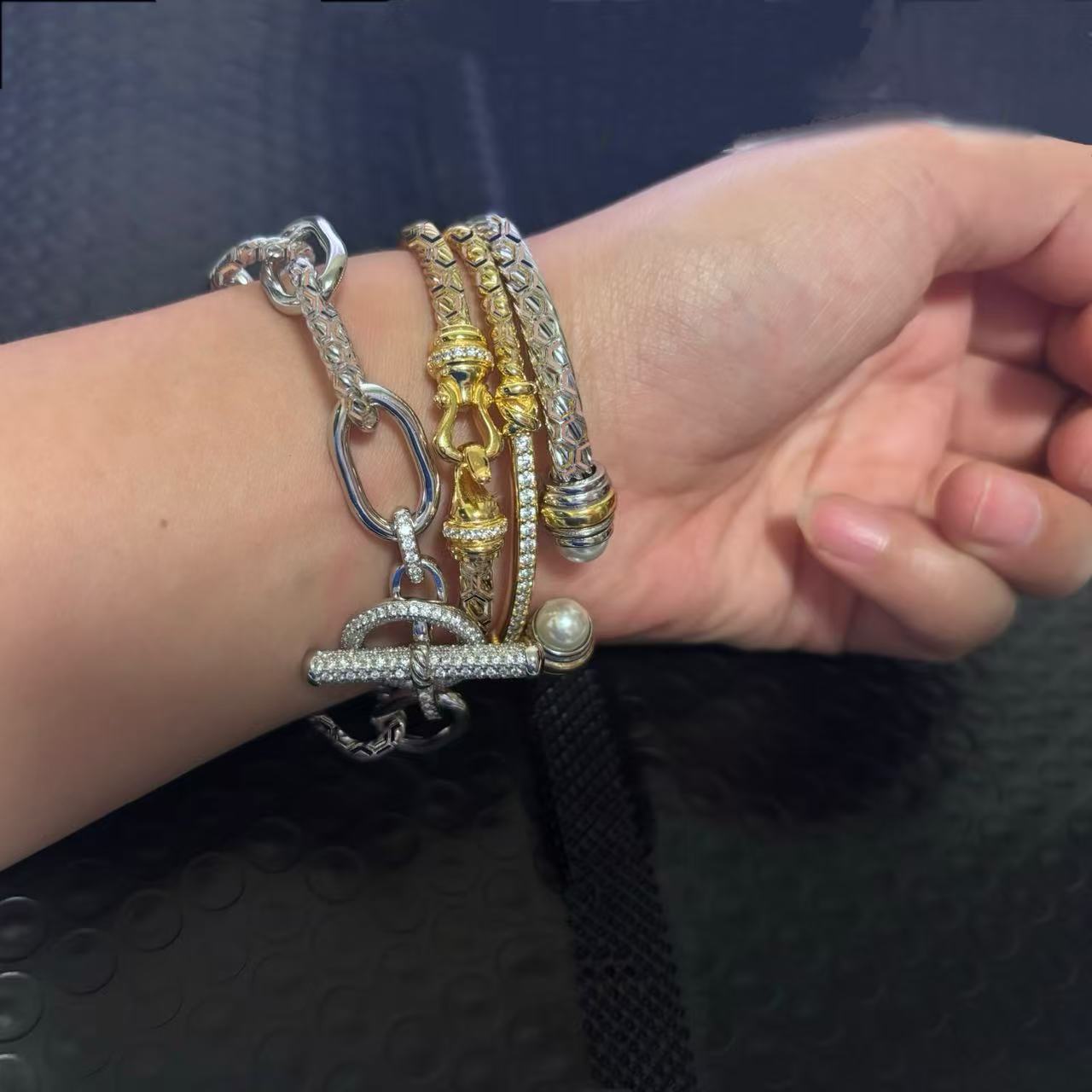 punk personalized bracelet designer jewelry silver punk designer bracelet vintage craftsmanship silver gold bracelet 3mm-7mm multiple choice charms bracelet