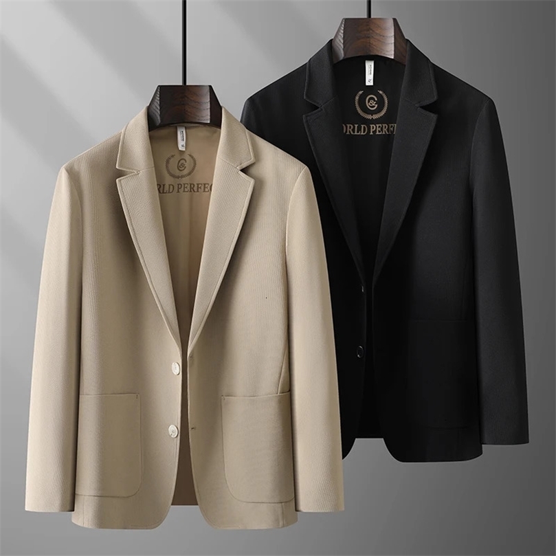 Spring Autumn Large Size Highquality Mens Casual Suit Loose Middleaged Fat Business Ironing Single West Coat Thin 240430