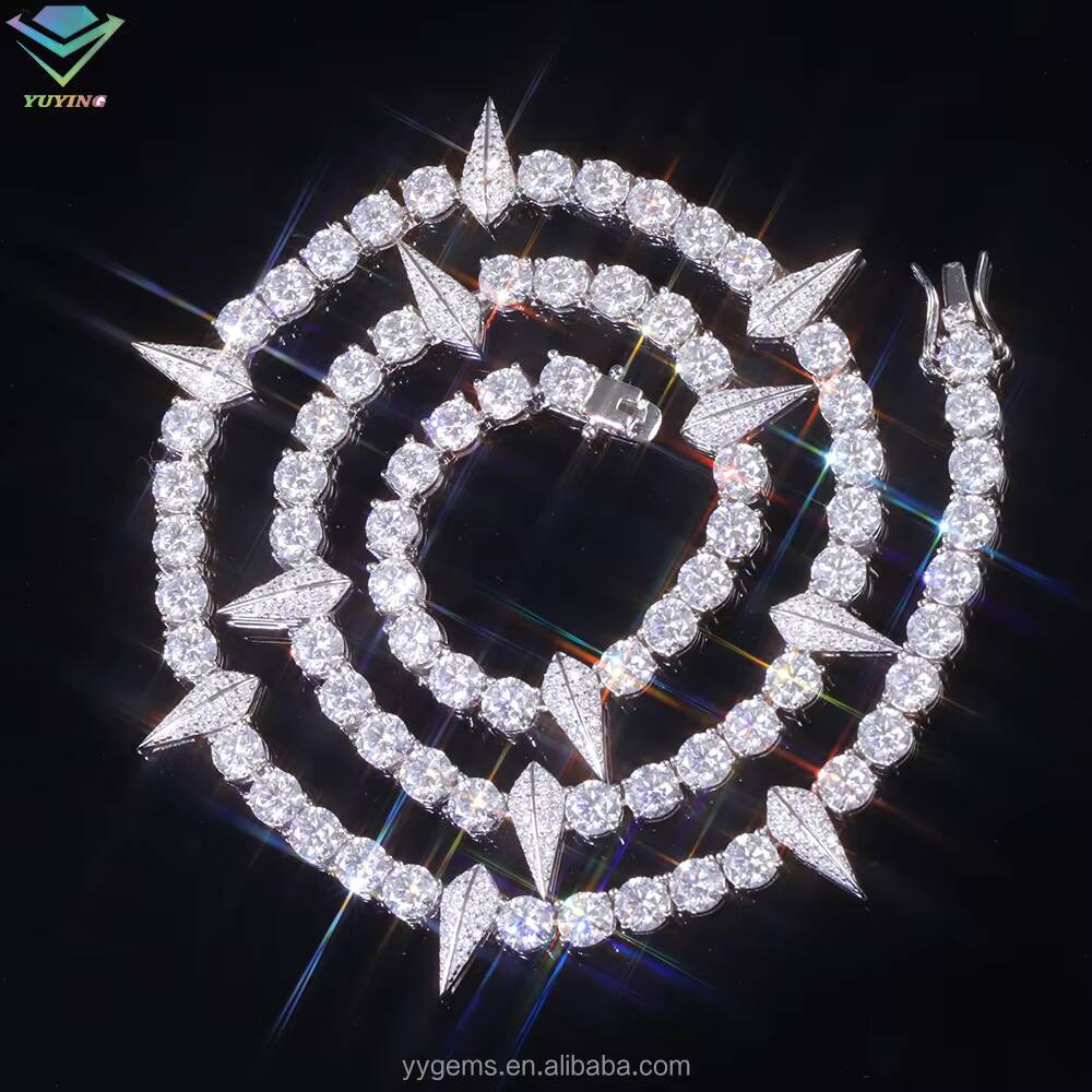 Black Panther 925 Sterling Silver VVS Mossanite VVS Diamond Womenmans Necklace Moissanite Cuban Chain