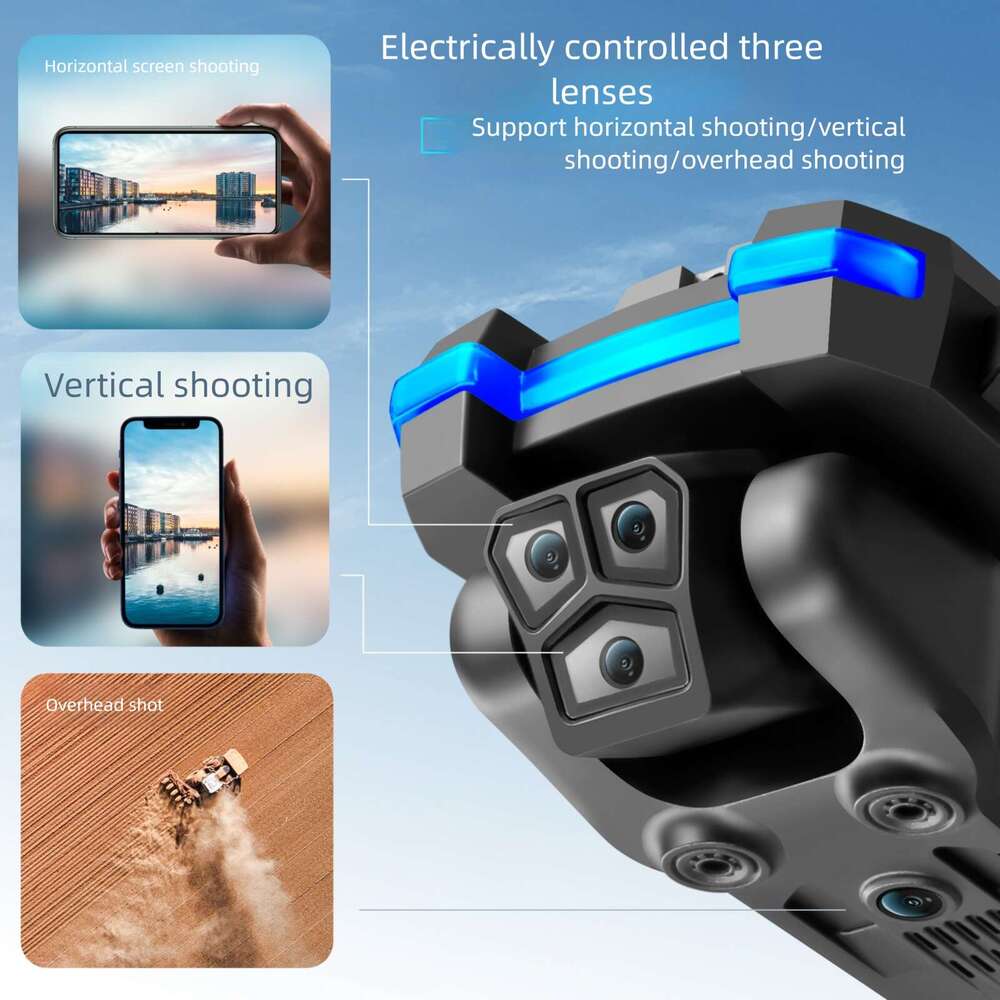 New S Obstacle Avoidance Triple Camera Aerial Photography Quadcopter Brushless Motor Remote Control Airplane Drone