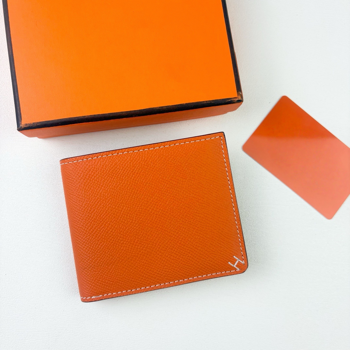 Designer wallet Classic orange women men high quality leather Wallet bag charm H card holder men card holder keychain Coin Purse Convenient the best Christmas Gift