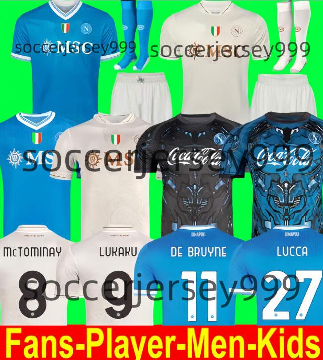 25 26 NAPOLI soccer jerseys Maglia Naples De bruyne 2025 2026 ANGUISSA ZIELINSKI OLIVERA McTOMINAY KIDS KIT Football shirt OSIMHEN LOZANO Napoli Maillots de foot66