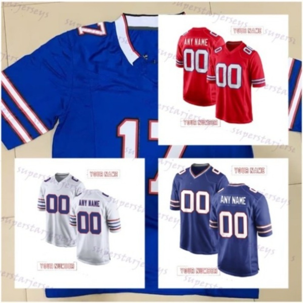 Custom Football Jersey Allen 17 Milano Diggs Miller Coleman Bosa Shakir Hamlin Kincaid Dawkins Cook Johnson Stitched Any Name any Number Mens Womens Youth