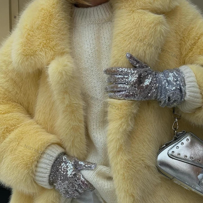 Neo Mint Women Winter High Quality Faux Fur Coat Thicken Warm Overcoat Outerwear Girls Solid Long Fox Fur Jacket 251029