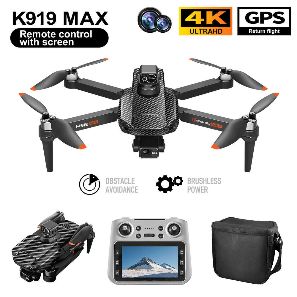 Camera Drone K919max Three-Axis Anti-Shake Gimbal Drone 4K HD Photography Screen Control Brushless Aerial Camera Drones