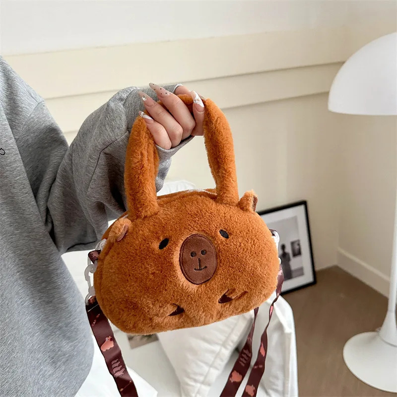 Sweet Capybara Handbags For Girls Lovely Kids Crossbody Bag Children Gift Little Girl Small Purse Soft Plush Capybara Handbags 250922