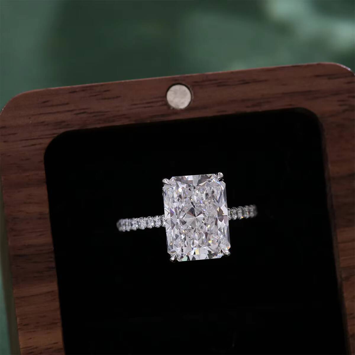 IGI 18K Solid Gold Wedding Jewelry Women Solitaire Radiant Cut 3ct LAB GROWN Diamond Engagement Ring