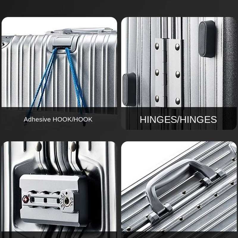 100 Aluminum suitcase metal luggage 20 22 28 30 inch suitcase travel luggage carryon password trolley case travel suitcasesL250929