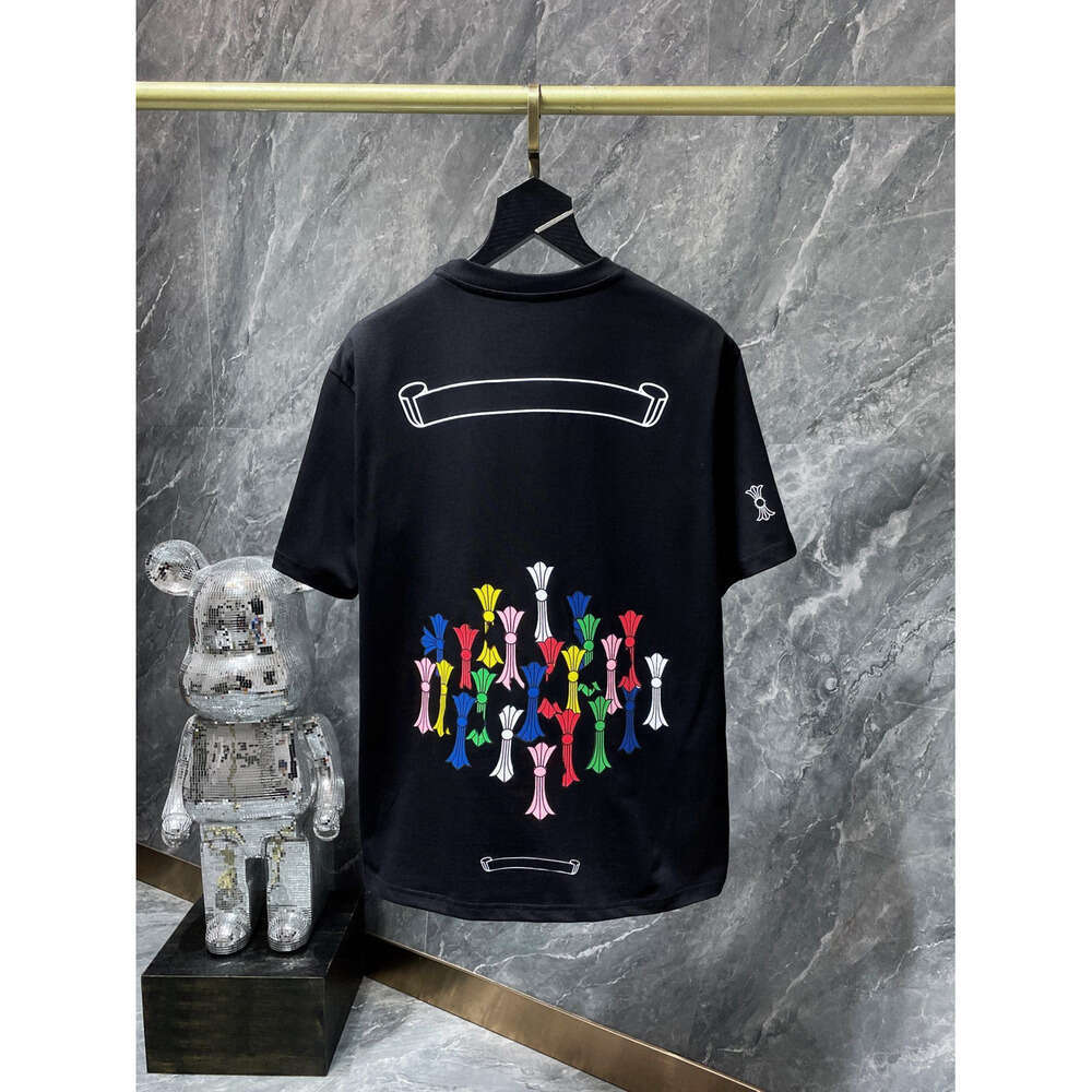 Chrome Brand Heartsshirts Designer Men Y2k Graphic Tshirt Loose Oversize Tees Tops Men's Casual Letter Cross T Shirt Gothic Street CH Shirts