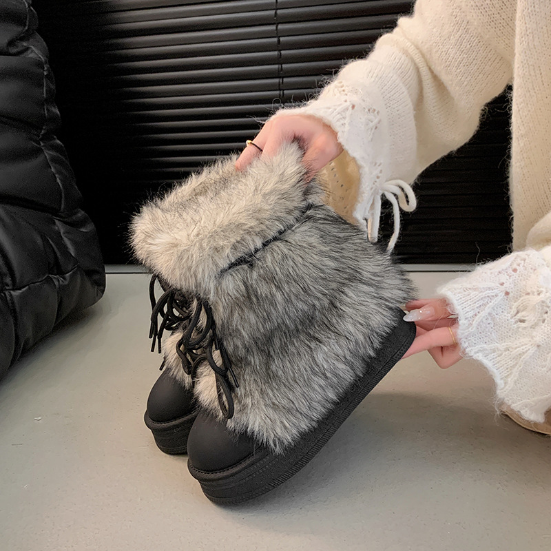 Designer shoes hot free shipping Fashionable and trendy snow boots with thickened fleece and increased height women's new winter warm cotton boot