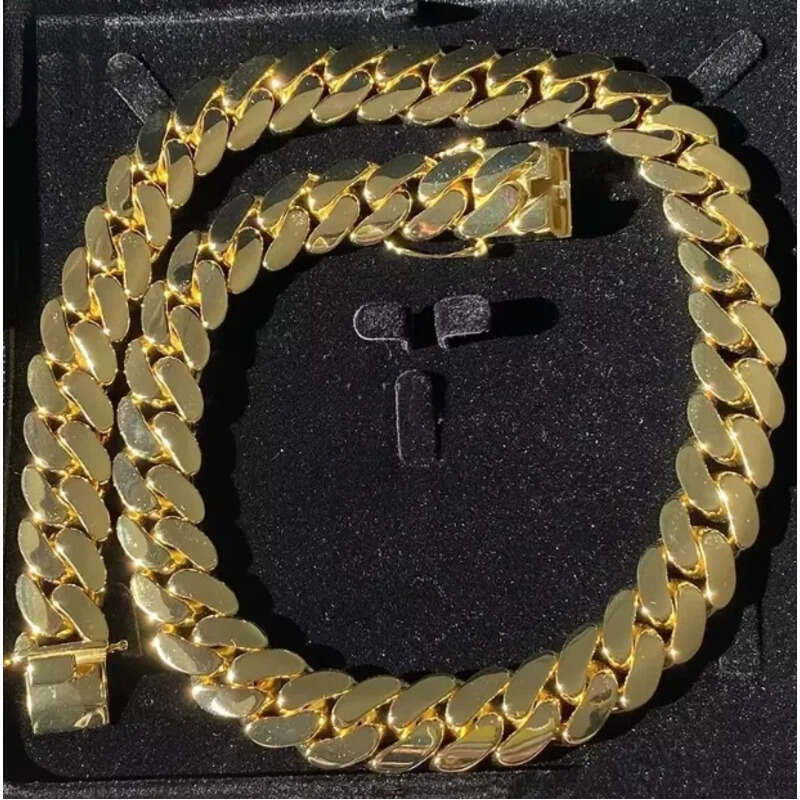 30MM Big Size Men Hip Hop Jewelry Brass Real Gold Plated k Chain Cuban Bracelet