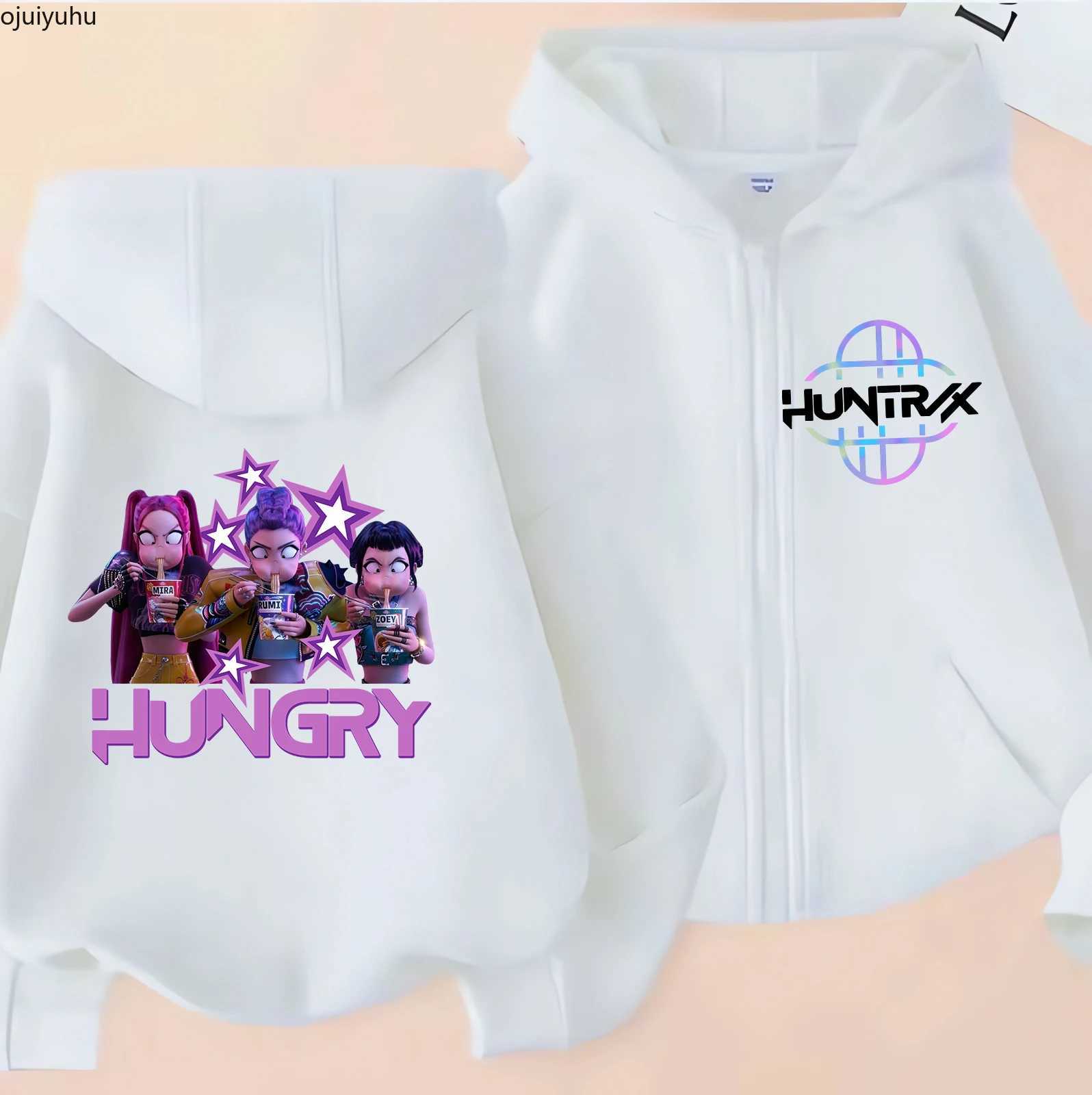 2025 Movie Zip Up Sweatshirts Kpop Demon Hunters Hoodie Children Clothes Kid Girl Boy Sweatshirt Zipper Hoody Baby Casual TopJ250930