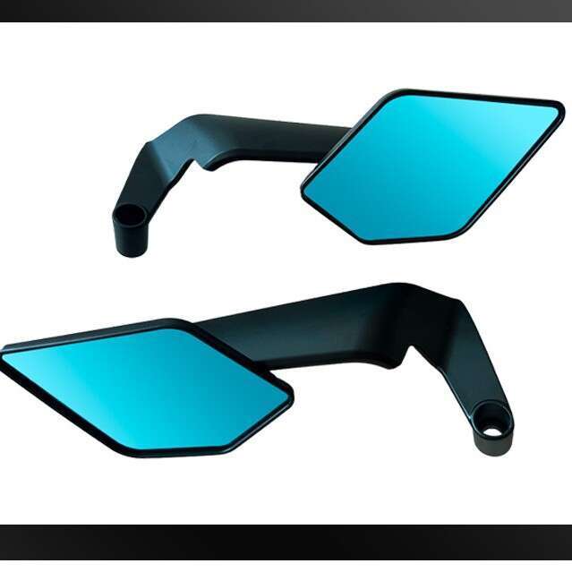 Motorcycle Electric Vehicle Modified New Style Large Folding Rearview Mirror Blue Glass Fixed Wing Reflector