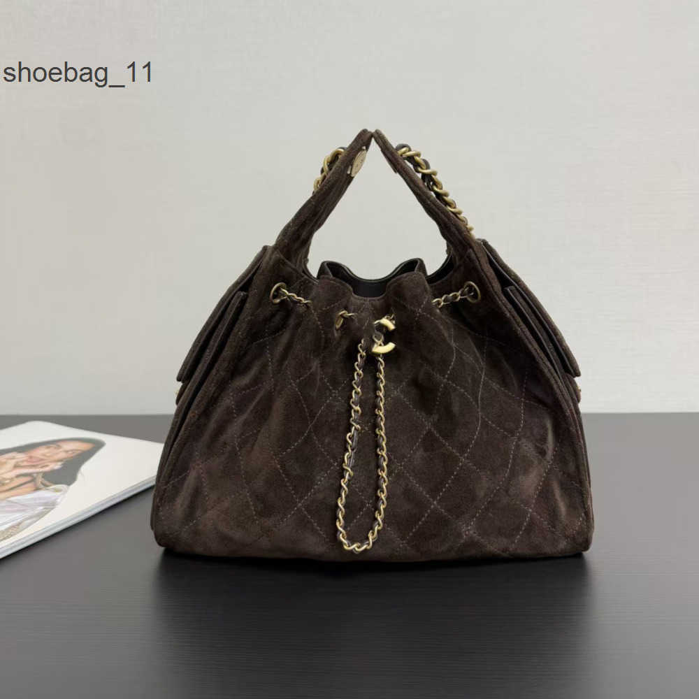 Blue Denim Hobo Bag 30CM Luxury Designer Bucket Style with Adjustable Drawstring and Chain Strap Versatile Crossbody Purse Shoulder 25 Small Handbag