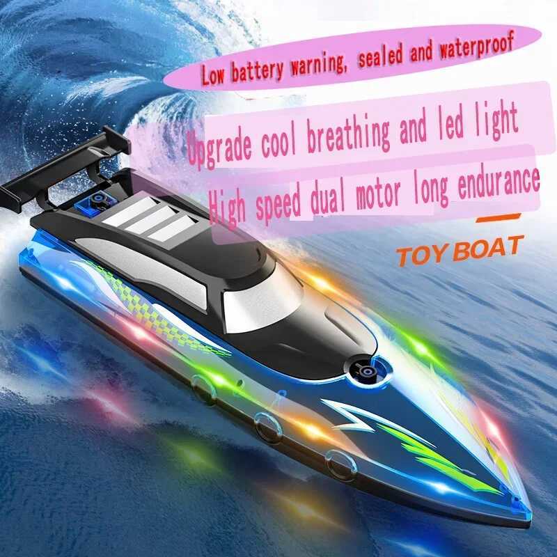 24GHz Toy Remote Boat Airship High Speed Boat Kids Water Toys Outdoor Toys Summer Gifts for Kids Waterproof Electric Toy Boat L250930NUCD