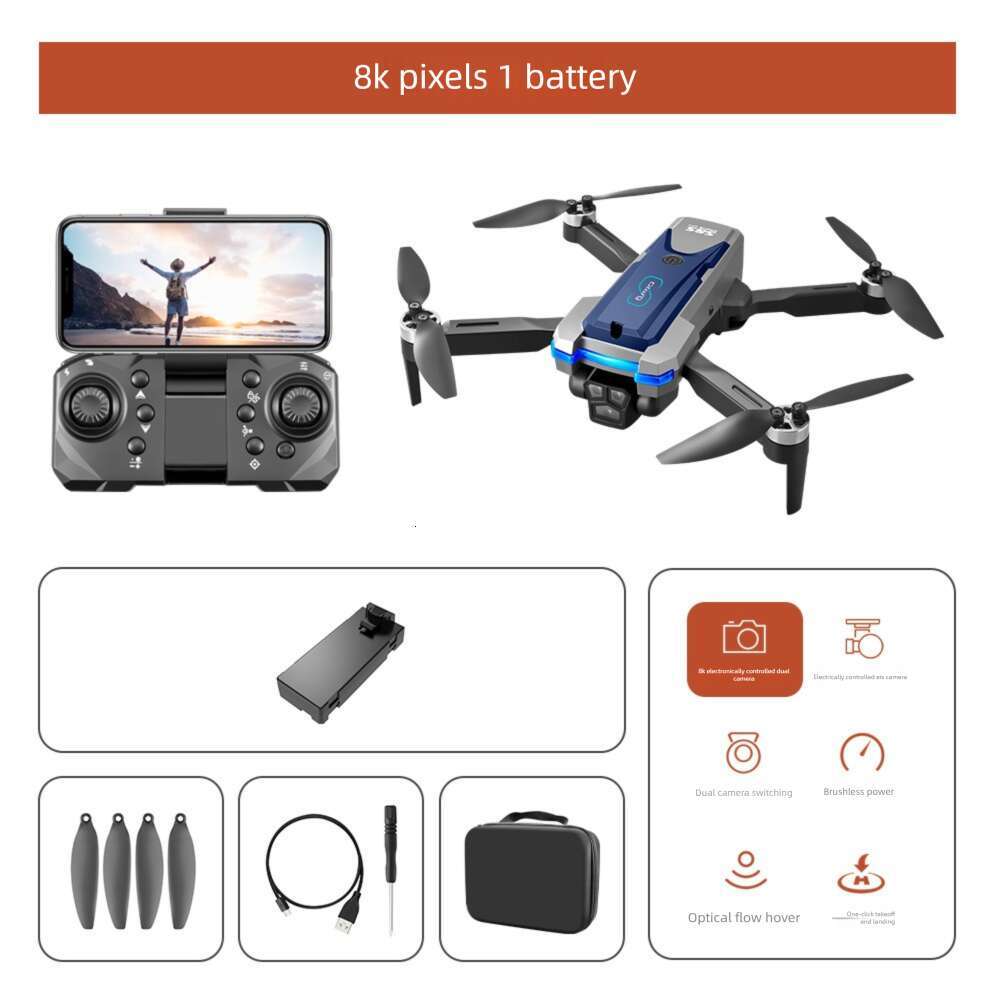 New S Obstacle Avoidance Triple Camera Aerial Photography Quadcopter Brushless Motor Remote Control Airplane Drone
