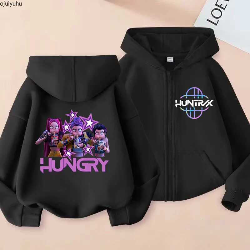 2025 Movie Zip Up Sweatshirts Kpop Demon Hunters Hoodie Children Clothes Kid Girl Boy Sweatshirt Zipper Hoody Baby Casual TopJ250930