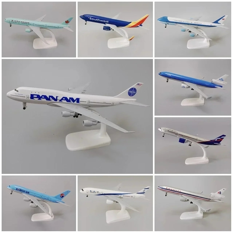 20cm Alloy Metal USA Air Pan American World Airways PAN AM Boeing 747 B747 Diecast Airplane Model Plane Southwest KLM Aircraft 240618