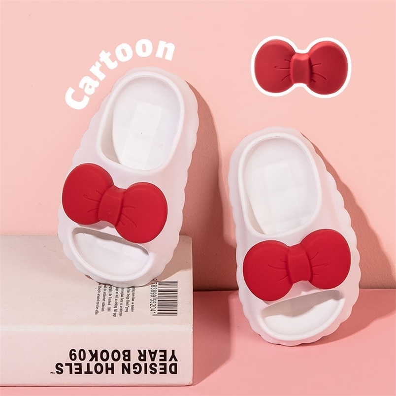 Slipper Cute Bow Children's Slippers 3-8 Years Old Kids Shoes for Girl Baby Beach Indoor House Shoes Summer Sandals 230301