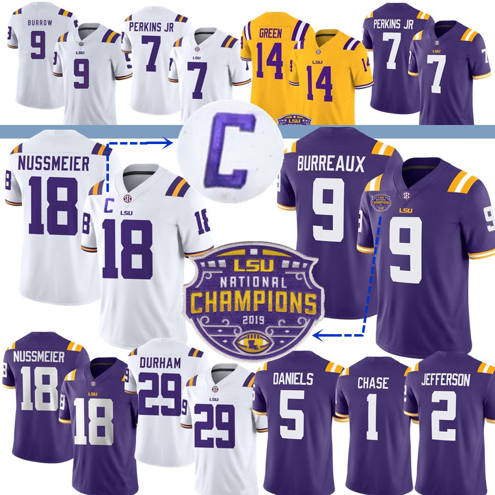 Football Jersey College Garrett Nussmeier Harold Perkins Jr Joe Burrow Burreaux Harlem Berry Mansoor Delane Barion Brown Keylan Moses Shanklin McKinley Green Kid