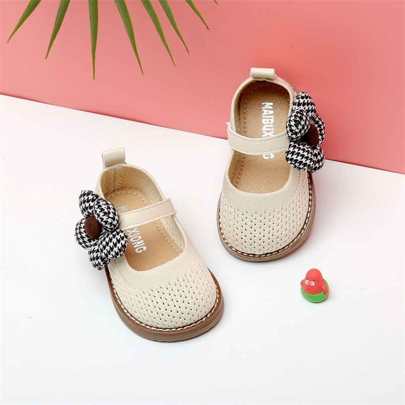 First Walkers DIMI Spring/Autumn Baby Breathable Knitting Soft Comfortable Girl Toddler Shoes Fashion Non-Slip Flower Infant Princess Shoes 230314