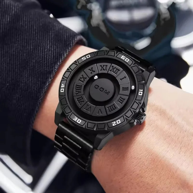DOM 1726 Magnetic Ball Rotating Creative n Quartz Watch Roman Fashion Cool Simple Waterproof Mens Watch relgios masculino 250928