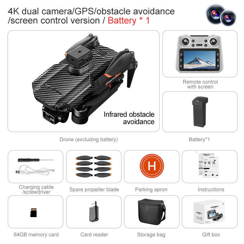 Camera Drone K919max Three-Axis Anti-Shake Gimbal Drone 4K HD Photography Screen Control Brushless Aerial Camera Drones