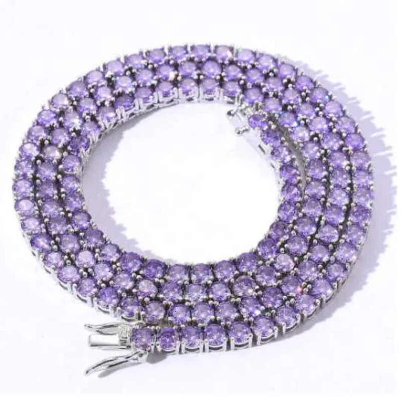 Custom gra jewelry 3MM 4MM 5MM sterg sier vvs tennis ice out lab grown dia mossanite moissanite necklace chain for women men