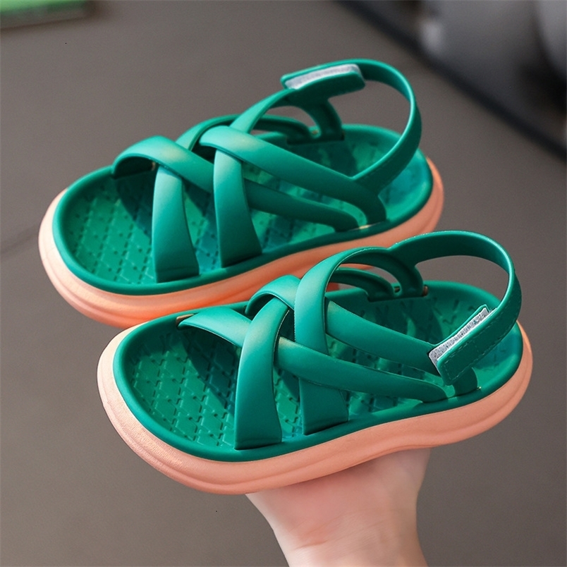 Sandals Girls Sandals Fashion Cut-Outs Breathable Princess Shoes Baby Summer Outdoor Beach Sandals Kids 2-9 Years Chaussure Enfant Fille 230515