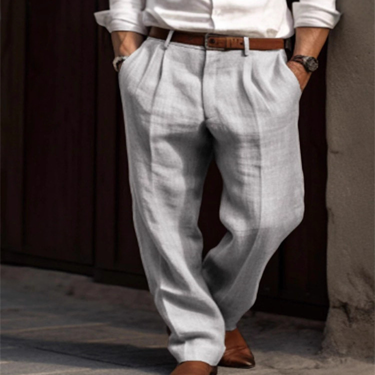 New Spring and Autumn Sports Cotton Linen Pants Versatile Men's Straight Pants Casual Pants Sports Trousers