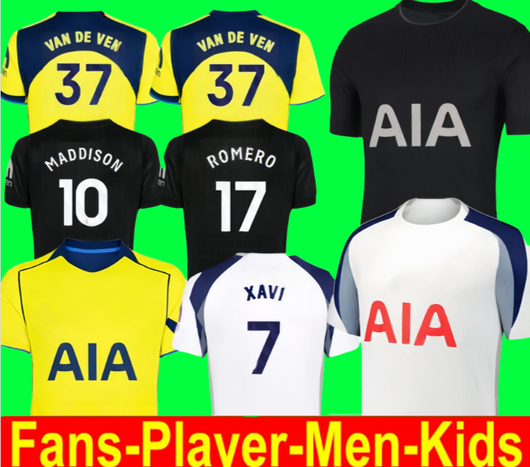 25 26 soccer jerseys MADDISON home 3rd BISSOUMA KULUSEVSKI UDOGIE LUCAS DELE VAN DE VEN SON ROMERO RICHARLISON XAVI MADDISON JOHNSON 2025 2026 Spur Football kits kids