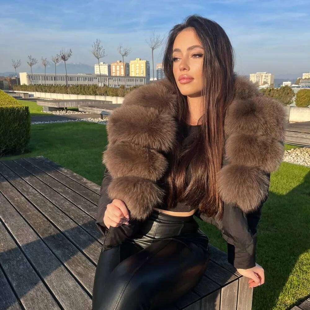 OFTBUY 90% White Duck Down Jacket Autumn Winter Clothing Female Parkas Big Natural Fox Fur Women Feather Short Puffer Coat 123