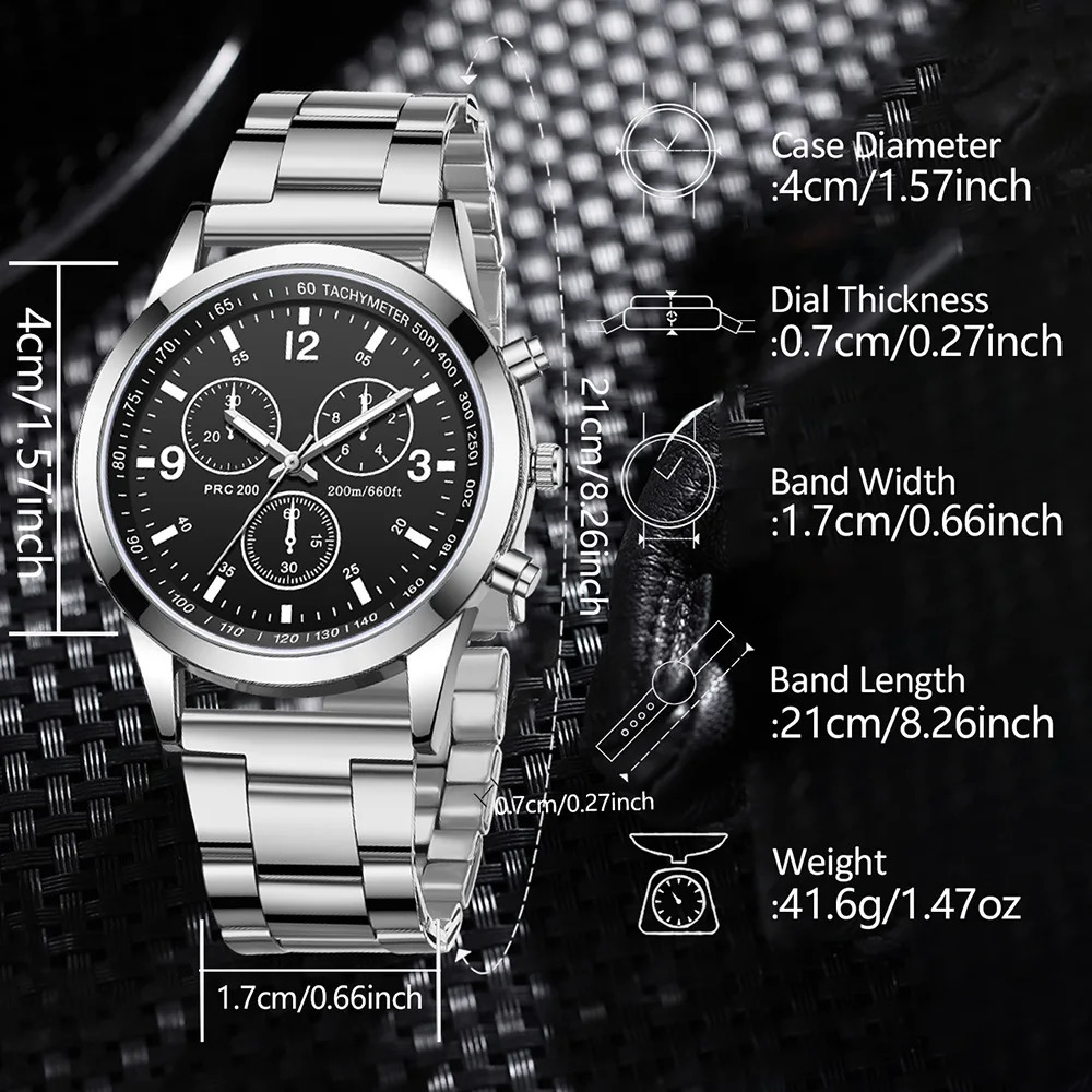 1Pc Mens Casual Silver Quartz Watch Alloy Material Digital Scale Mens Watch 250928