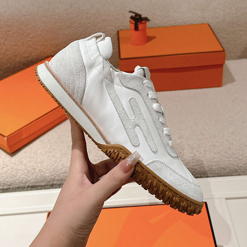 H Brand New JET Series Genuine Leather Flat White Forrest Gump Training Couple Sports Fashion Casual Shoes for Men and Women a2
