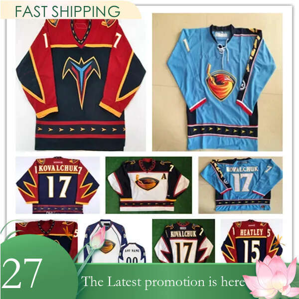 Custom Mens women youth Ilya Kovalchuk Atlanta Thrashers Vintage Hockey Jersey Dany Heatley Tobias Enstrom Marian Hossa Zach Bogosian Kari Lehtonen Scott