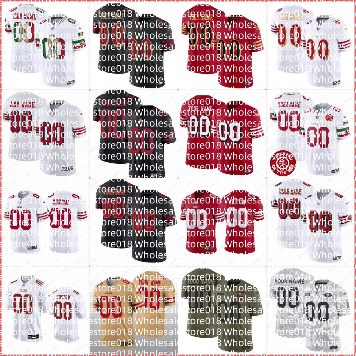 Ricky Pearsall Deebo Samuel Sr Nick Bosa Jersey George Kittle Brandon Aiyuk Fred Warner Brock Purdy Christian McCaffrey Kyle Juszczyk 49er Football Jerseys