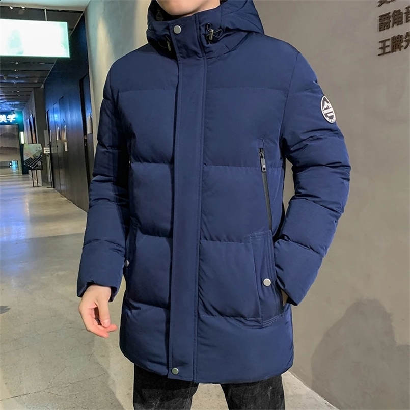 Mens Winter Hooded Parkas Windproof Outwear Hat Male Jacket Waterproof Long Men Warm Coat 241210