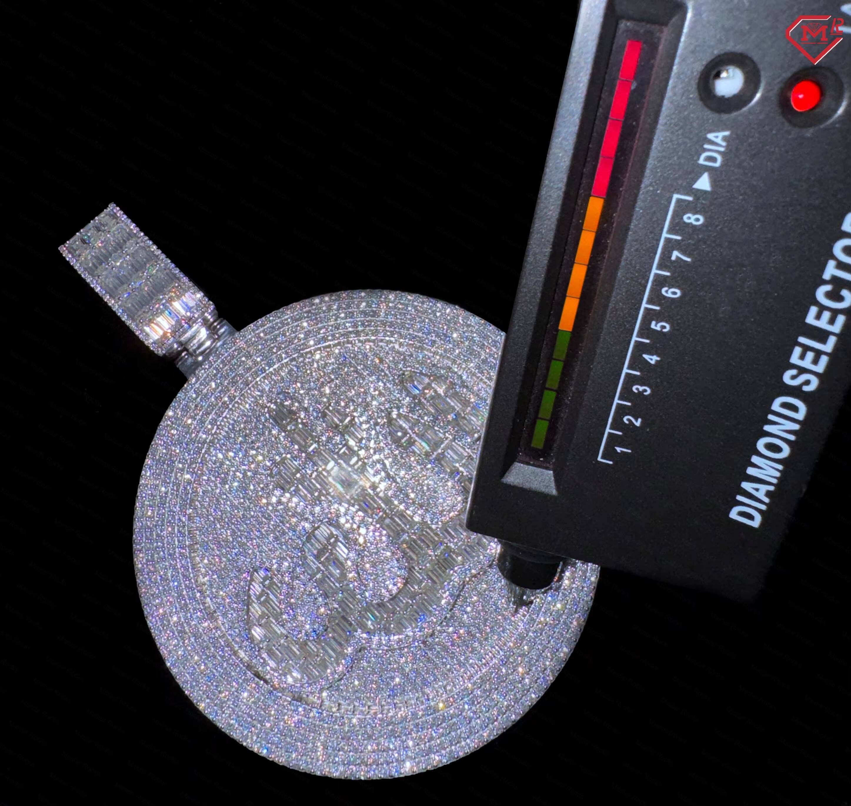 Hip Hop Mossanite Pendant Circular Charm Baguette Allah Fully Iced Out 925 Silver Customized Trend Moissanite Pendant