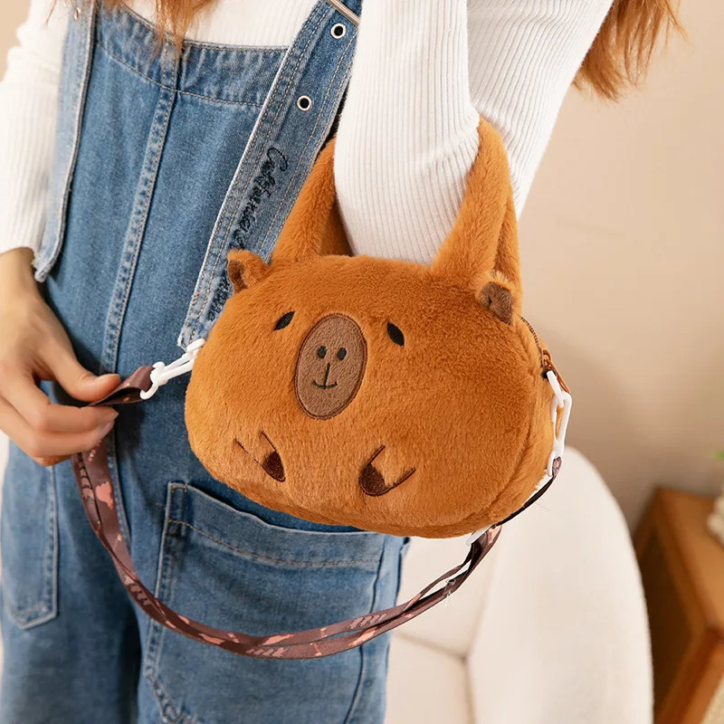 Sweet Capybara Handbags For Girls Lovely Kids Crossbody Bag Children Gift Little Girl Small Purse Soft Plush Capybara Handbags 250922