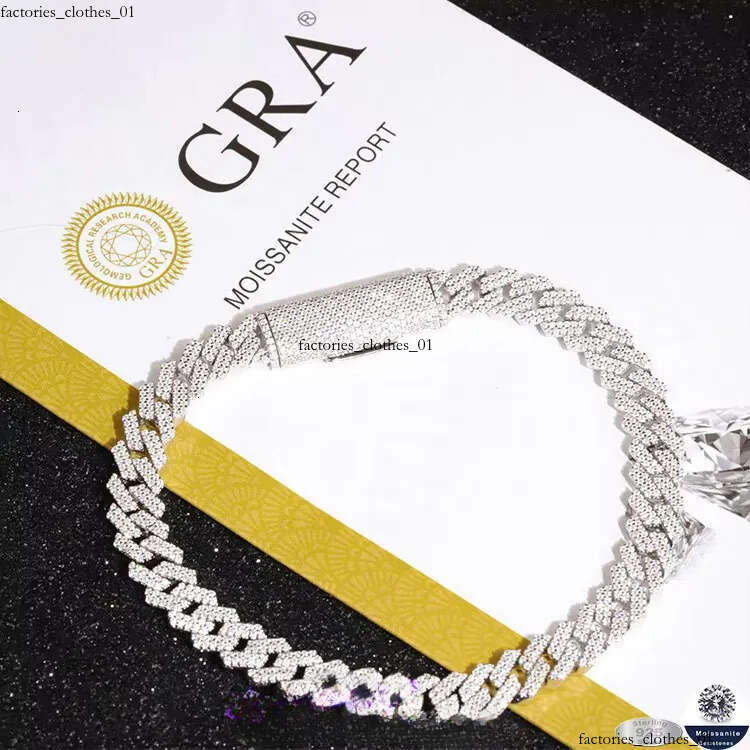 Lowest Price 8mm-15mm Wide 2rows Dia S Sier Gold Plated Iced Out Moissanite Bracelet for Hip hop Mens