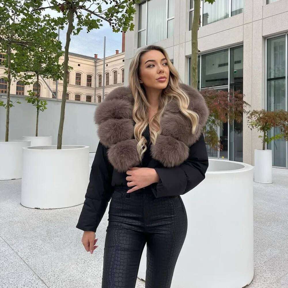 OFTBUY 90% White Duck Down Jacket Autumn Winter Clothing Female Parkas Big Natural Fox Fur Women Feather Short Puffer Coat 123