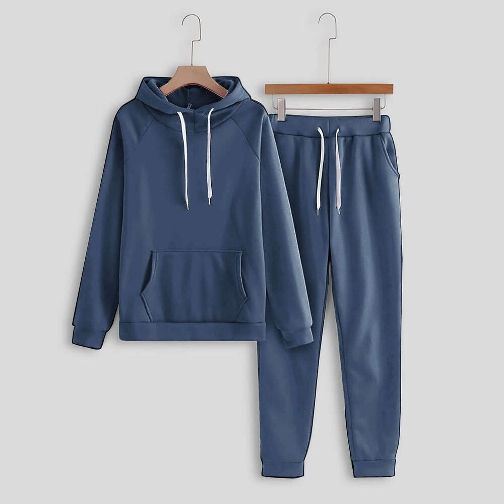 2023 Fashion Loose Sweatshirt Plus Size Two-Piece Set Solid Color Hoodie Sports Suit Women