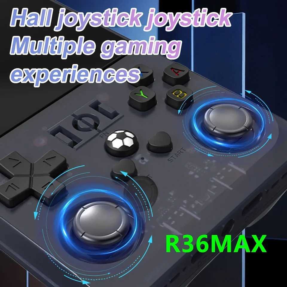 R36MAX Game Console 64GB 128GB 18000GAMES Linux System 40inch K36 vs R36S 35inch Pocket Video Player No Download Required H260509