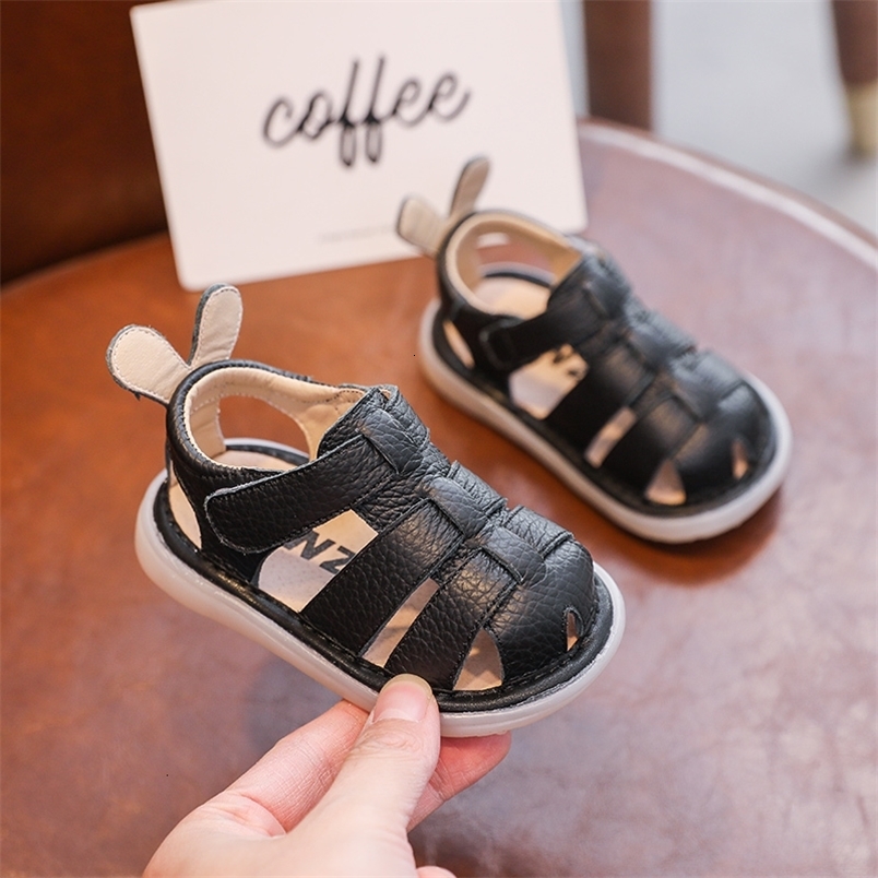 Sandals Summer Baby Girls Boys Sandals Infant Toddler Shoes Genuine Leather Soft Bottom Kids Children Beach Sandals Size 14-23 230515