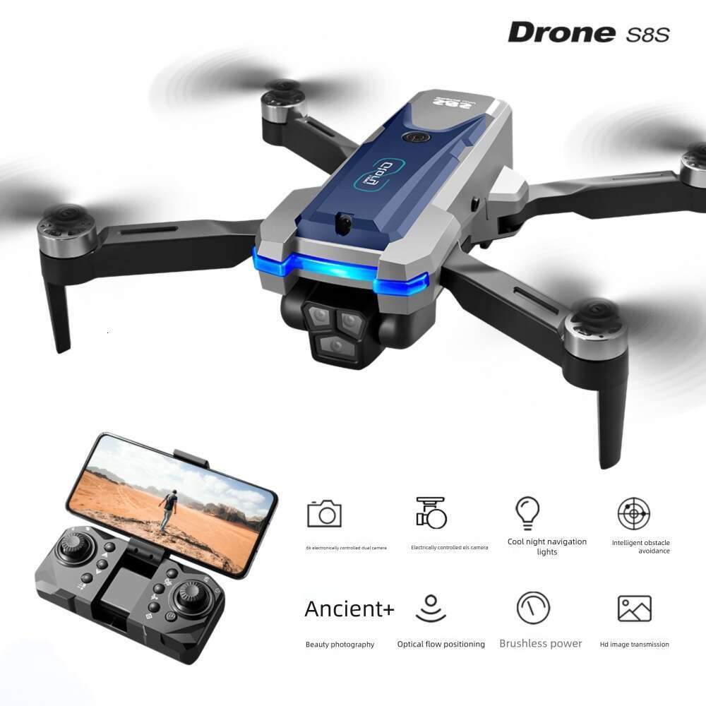 New S Obstacle Avoidance Triple Camera Aerial Photography Quadcopter Brushless Motor Remote Control Airplane Drone