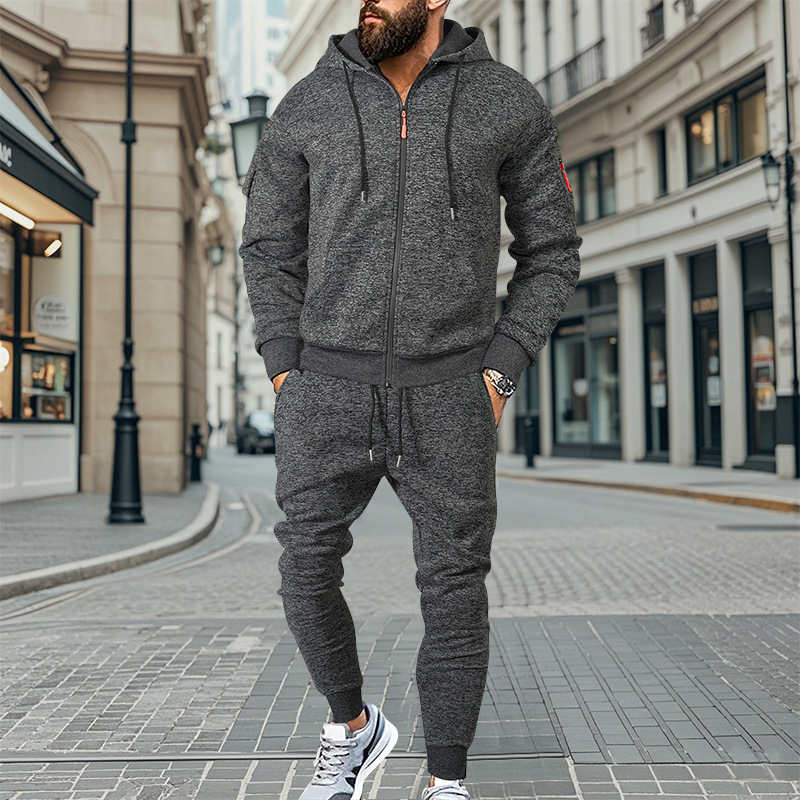 new Autumn Winter track suit Hoodies Pants Two Piece Set Men s Hoodies Tracksuits Jogger Pants thick Warm Clothes Men pullover trousers pants Sets 2pc