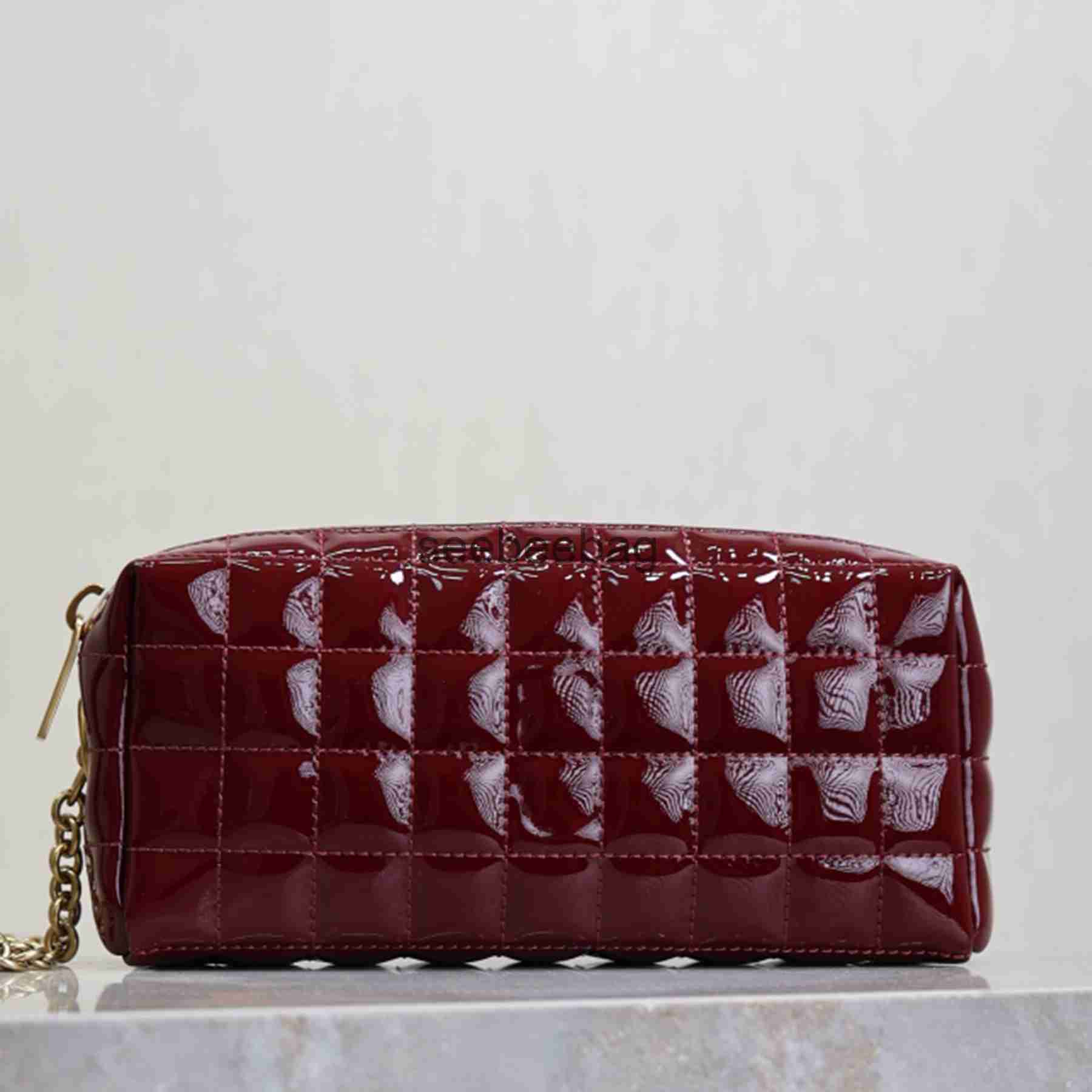 10a Pouch on Chain Shiny Canvas Luxury Designer Genuine Leather Golden Hardware Shoulder Bag Organic Cotton Lining Crossbody Bag Zipper Closure Handbag Purse