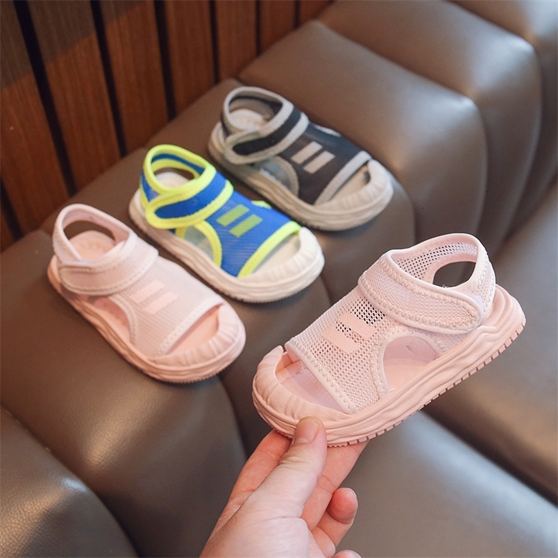 Sandals Summer Baby Boys Girls Stripes Breathable Anti-Slip Bordered Sandals Super Cool Platform Soft Soled Beach Shoes Kids F05302 230515